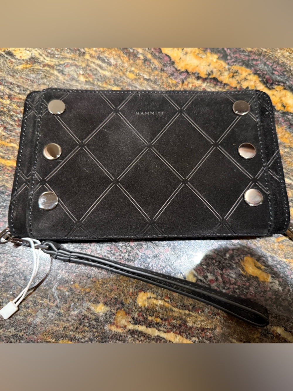 Hammitt Black Quilted Wristlet Clutch